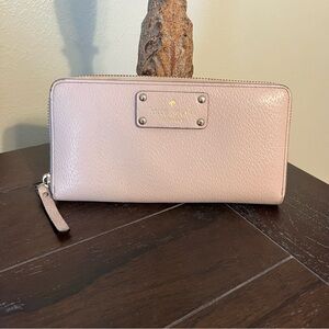 Kate Spade Continental Leather Zip Around  Wallet “Pink Hue”